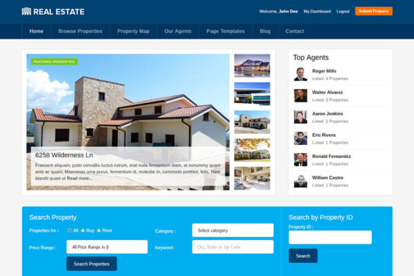 Real Estate Listing Website (per hour)